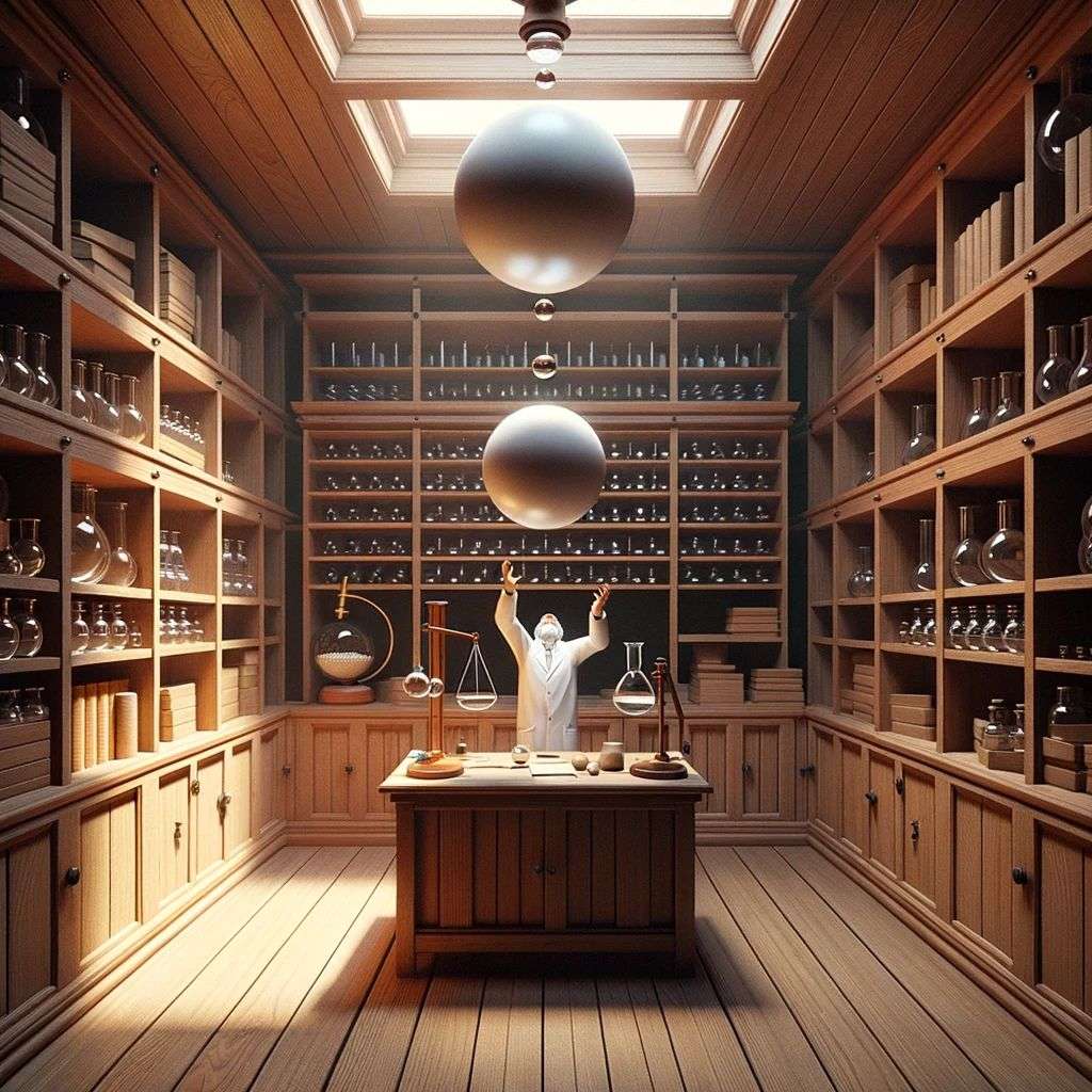 the discovery of gravity, digital art, 3D style